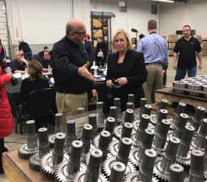 Senator Gillibrand Tours Shenzhen Gear with Will Rehlich, Vice President